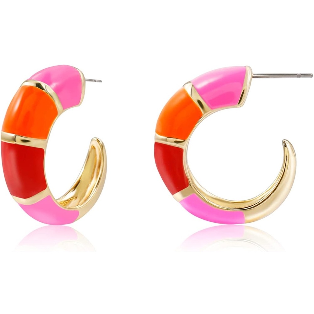 Pink and Orange Earrings